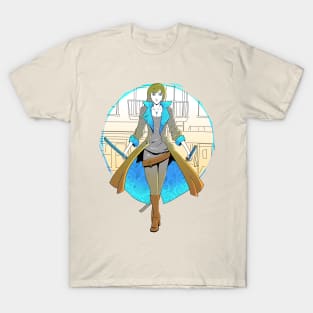 Orange and blue swordswoman T-Shirt